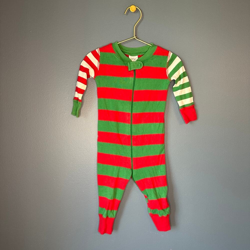 Hanna Andersson mixed Christmas stripe zippie